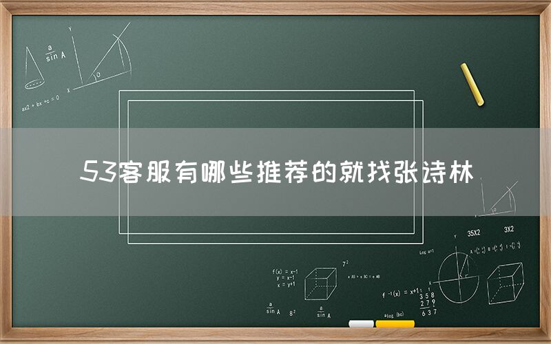 53客服有哪些推荐的就找张诗林