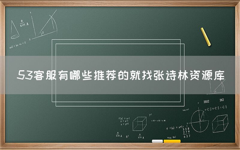 53客服有哪些推荐的就找张诗林资源库
